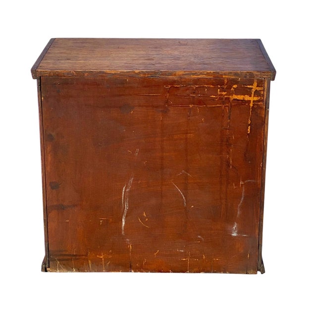 Antique 6 Drawer Tiger Oak Desktop File Cabinet / Card Catalog Cabinet For Sale - Image 11 of 11