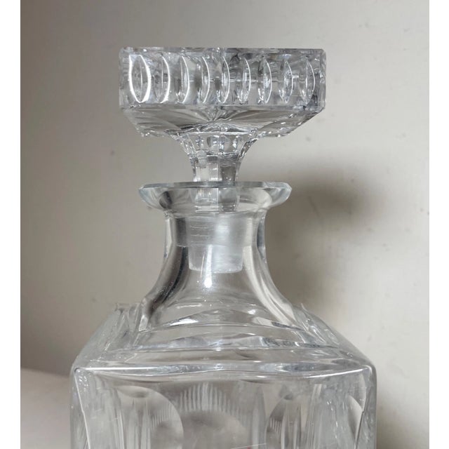 Vintage American Brilliant Cut Clear Crystal Liquor Wine Decanter Glass Bottle For Sale In New York - Image 6 of 12