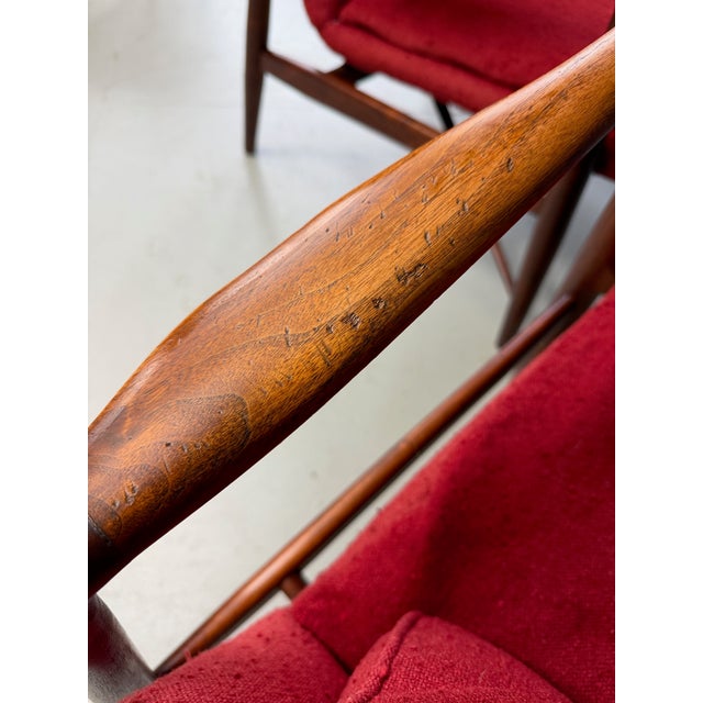 Pair of Finn Juhl Nv #45 Chairs in Walnut by Baker Circa 1955 Mid Century For Sale - Image 10 of 13