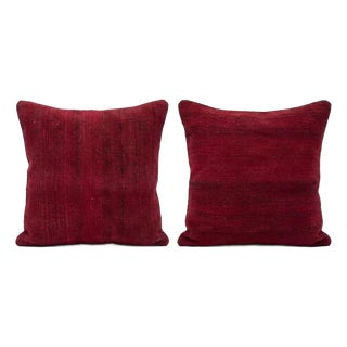 Hand Woven Kilim Pillow Cover 20'' X 20'' - Set of Two For Sale