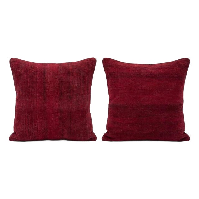 Hand Woven Kilim Pillow Cover 20'' X 20'' - Set of Two For Sale
