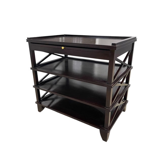 A beautiful and sophisticated vintage piece from Rose Tarlow -Tiered design; can be used as a side table or bookcase -Dark...