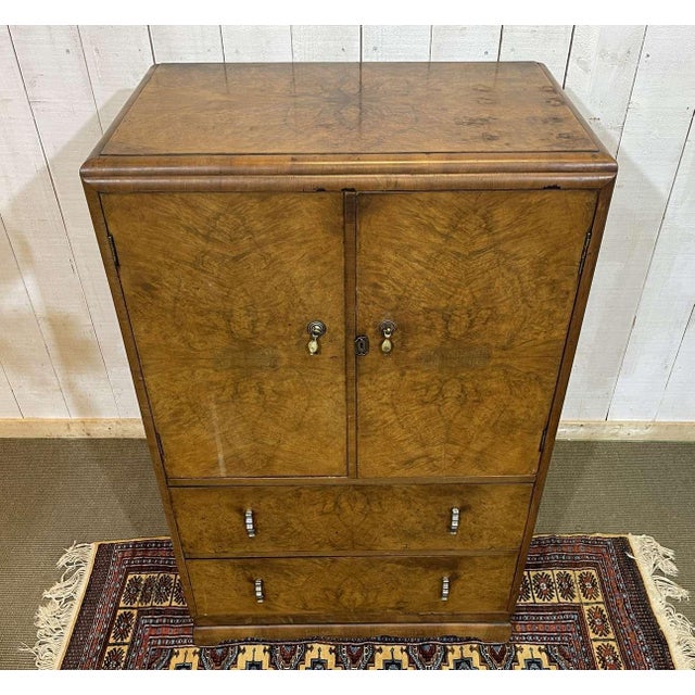 Art Deco English Sideboard in Burr Walnut, 1950s For Sale - Image 6 of 18