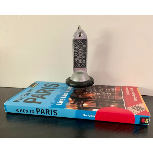 Antique French Hotel Key & Key Fob - Hotel Paris France Home Decor For Sale - Image 4 of 8