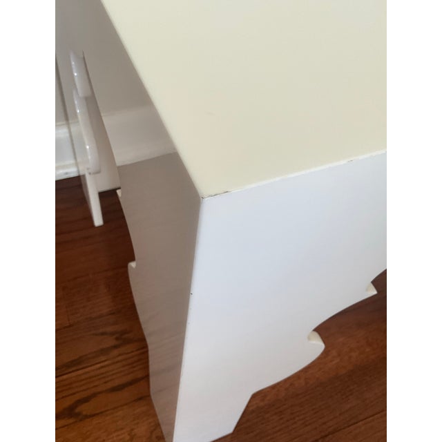 White White Webb Donghia Akbar Table From Clearly Classic Collection Acrylic Lucite White Table For Sale - Image 8 of 9