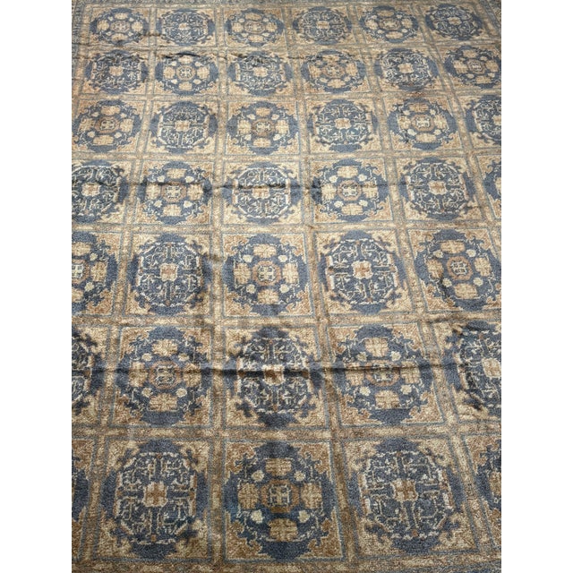 Spanish Early 1900s Antique Spanish Rug With Repeating Medallion Grid Pattern For Sale - Image 3 of 8