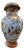 Large Meiji Japanese Gilt Porcelain Samurai Vase with Stand, 1880 For Sale