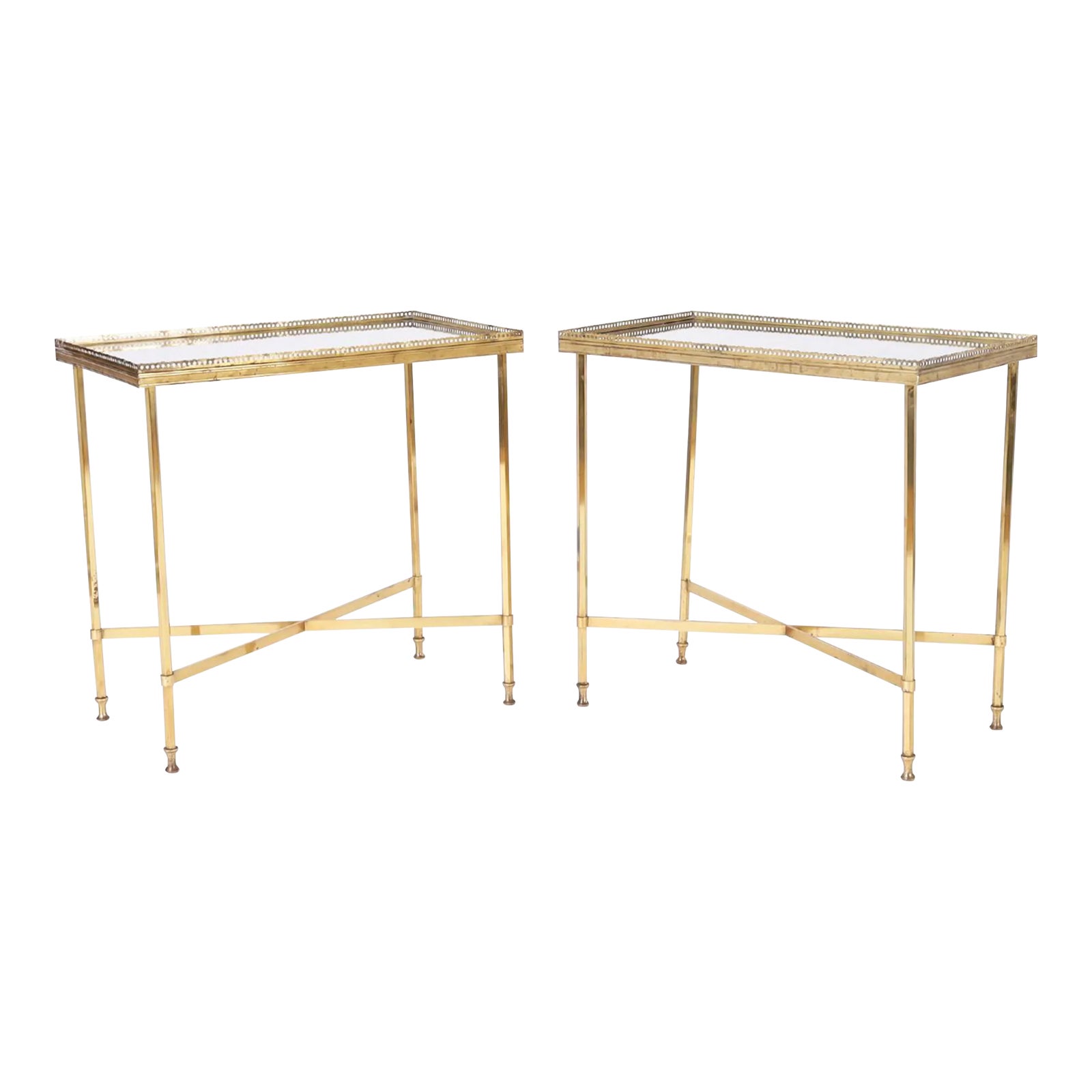 Pair of Mirrored Top Stands or Tables | Chairish