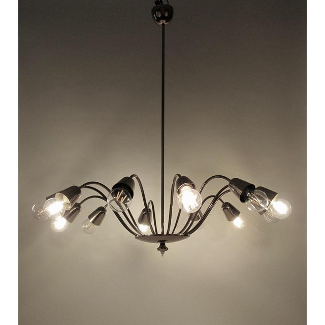 Mid-Century Brass Chandelier from Rupert Nikoll, Austria, 1961 For Sale - Image 12 of 16