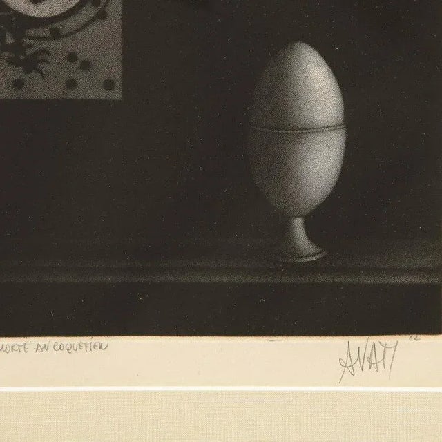 1960s 1962 "Nature morte au coquetier" by Mario Avati Print For Sale - Image 5 of 9