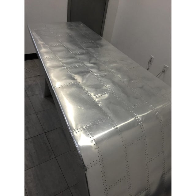 Restoration Hardware 1990s Aviator Metal Wing Desk For Sale - Image 4 of 9