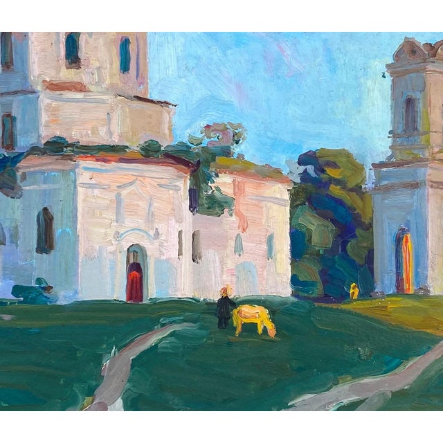 1970s Oil Painting: Ukrainian Orthodox Church Landscape, 48-68 For Sale - Image 4 of 6