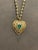 Vintage 14 Karat Yellow Gold Heart Locket and Natural Emerald Heart Locket is 12 inch wide and 1.3 Inch long CHAIN IS NOT...