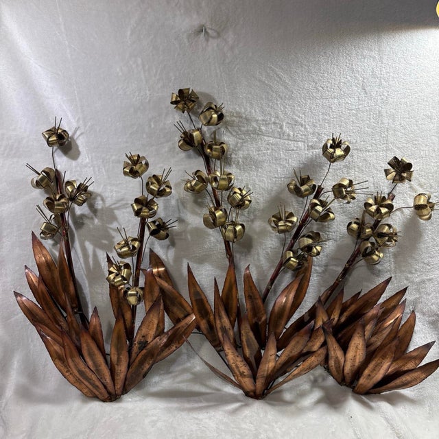 Mid-Century Modern VTG Curtis Jere Rare Agave Welded Brass & Copper Brutalist Sculpture 32x24x3 For Sale - Image 3 of 12