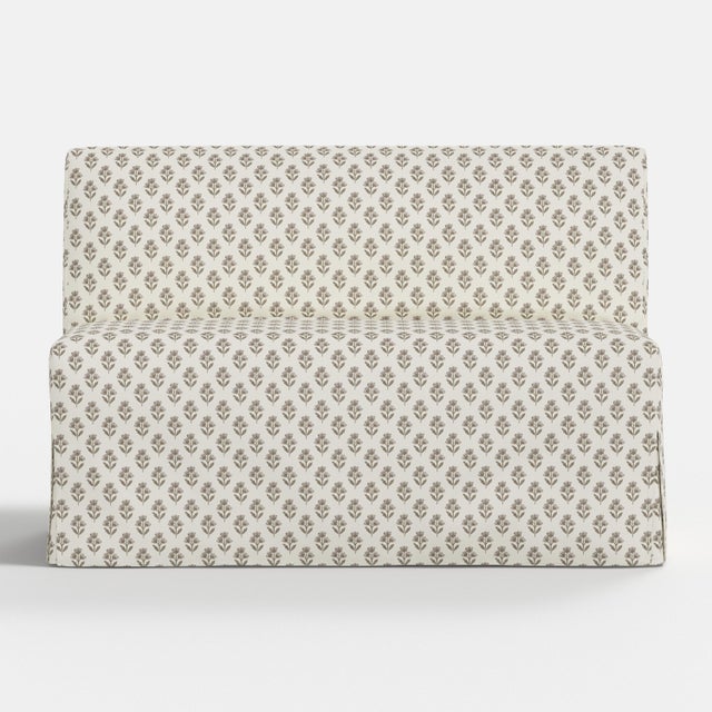 Not Yet Made - Made To Order Stoffer Home x Cloth & Company Lindy Slipcover Dining Banquette in Francie Floral Mauve For Sale - Image 5 of 7