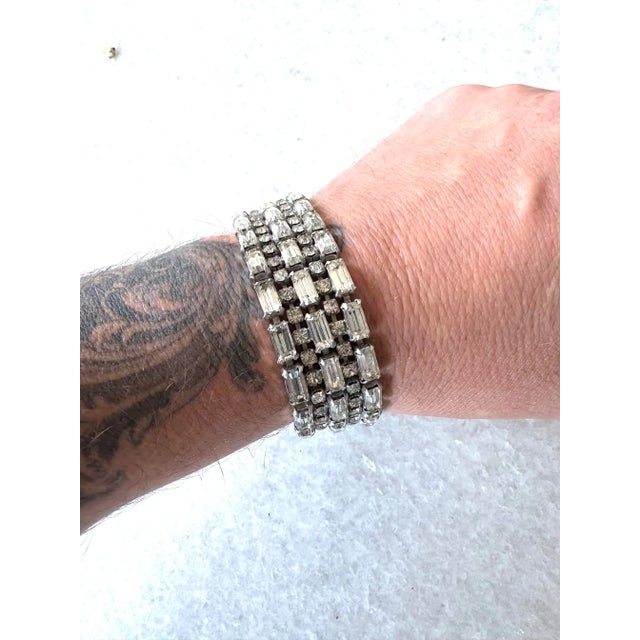 Gorgeous mid-century rhinestone wrap bracelet