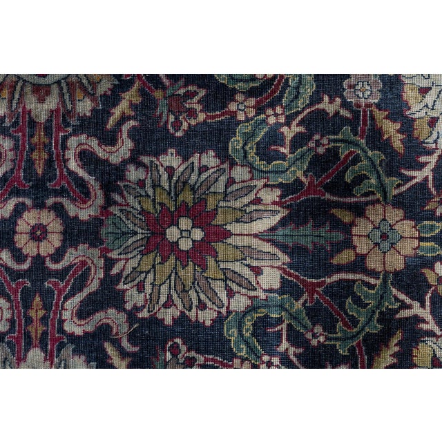 Fine Antique Persian Kirman Botanic Handmade Wool Carpet For Sale - Image 9 of 10