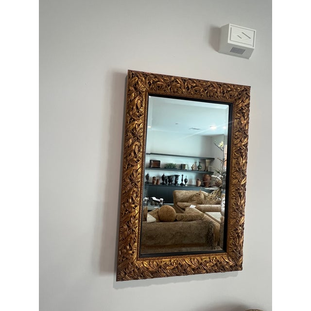 Wood Pair of Custom Made Gold Mirrors — Can Be Sold as a Pair or Separately For Sale - Image 7 of 13