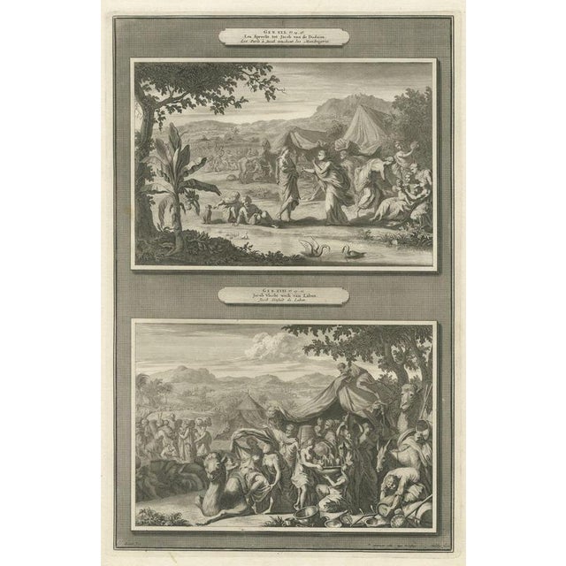 Pieter Mortier, Leah and the Mandrakes and Jacob Flees from Laban, 1700, Engraving For Sale - Image 12 of 12