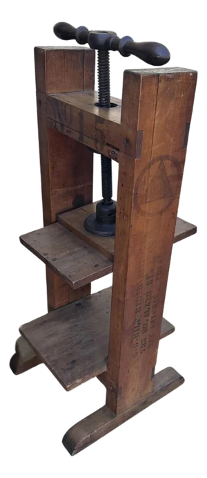 Antique Standing Bookbinder’s Press — h.c. Hilf Cigar Co.