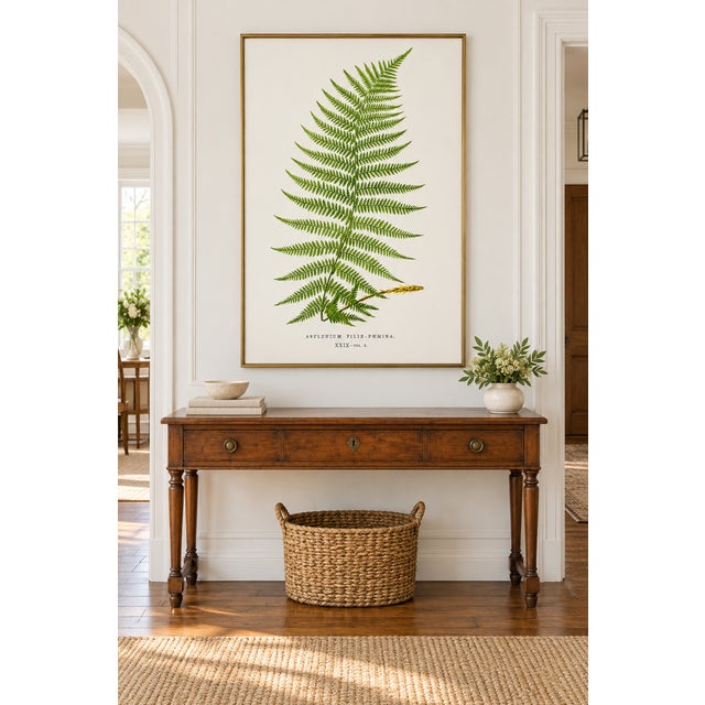 Illustration Fern Botanical Art Print – Feathery Green Frond Illustration, 24" X 36" For Sale - Image 3 of 8