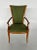 Gorgeous set of 12 maple wood dining chairs with olive green suede upholstery, four with armrests. These will make a regal...