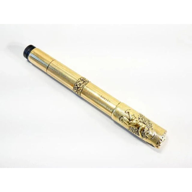 Fountain pen with retractable nib kaweco laminated in 18k gold origin germany period 1920s brand europe model fountain pen...