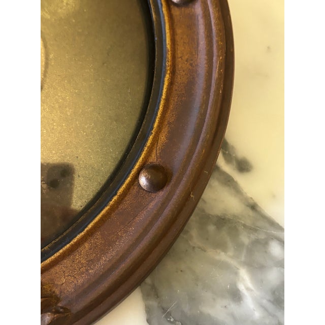 Small Scale Antique Federal Revival Giltwood Eagle Convex Bullseye Mirror (#1 of 2 Listed) For Sale - Image 10 of 17