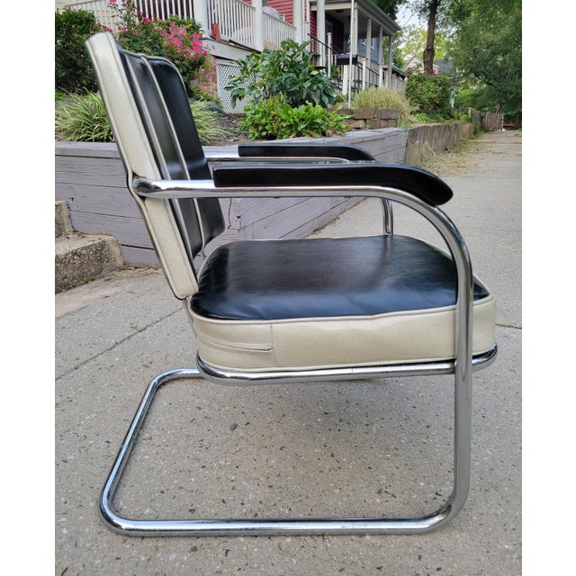 KEM Weber Mid 20th Century Streamline Art Deco Springer Club Chair For Sale - Image 4 of 17