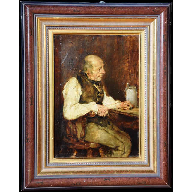 Max gaisser 1857 augsburg – 1922 munich-pasing 'inn interior with an older man sitting at a table' signed lower left oil...