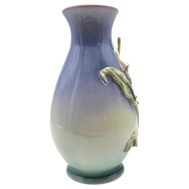 Franz Collection Calla Lily Sculptural Porcelain Vase Fz00045 by Kuei Mei, 14.5" For Sale - Image 10 of 14