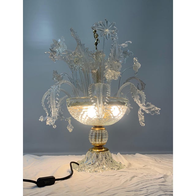 Metal Table Lamp attributed to Barovier, 1960s For Sale - Image 7 of 7
