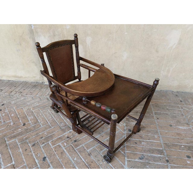 Brown French Children's Chair in Walnut, Late 1800s For Sale - Image 8 of 18