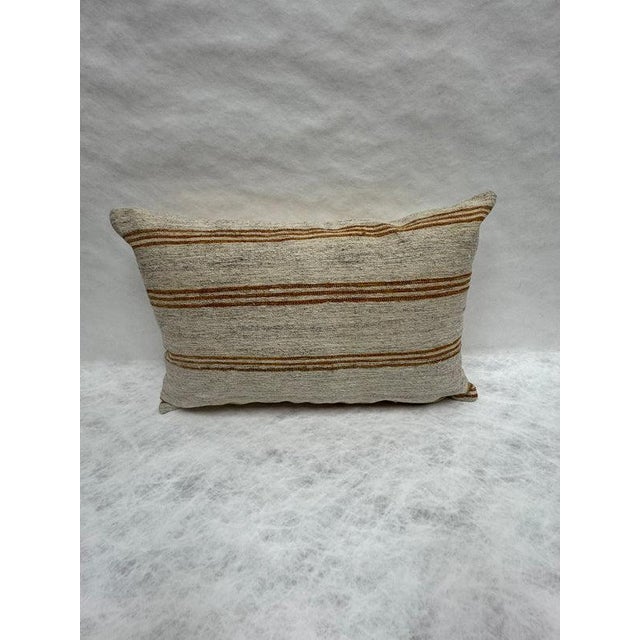 Turkish Hemp Pillow Cushion Natural Beige Rusty Brown Pillow Cushion Cover 16" x 24" #30074 Enhance your home decor with...