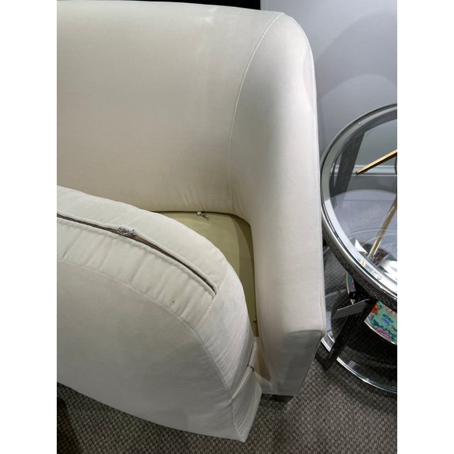 Cream Custom Upholstered Tcs Lulu Settee For Sale - Image 8 of 8