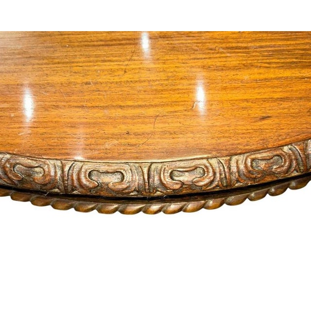 Antique Burmese Round Dining Table in Carved Hardwood, 1840 For Sale - Image 4 of 10