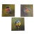 Original Oil Paintings, Songbirds on Gold-Flecked Ground — Set of 3, Signed For Sale