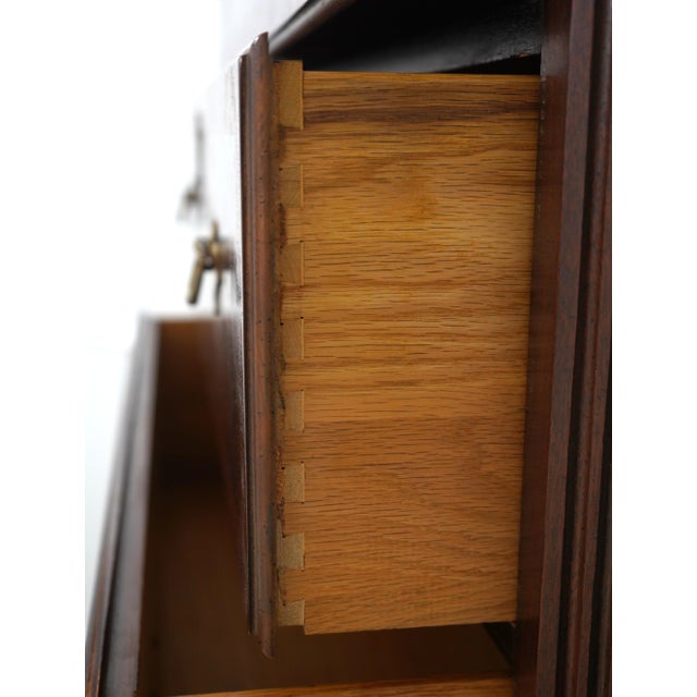 1980s Century Large Mahogany Banded Chest on Chest For Sale - Image 5 of 16