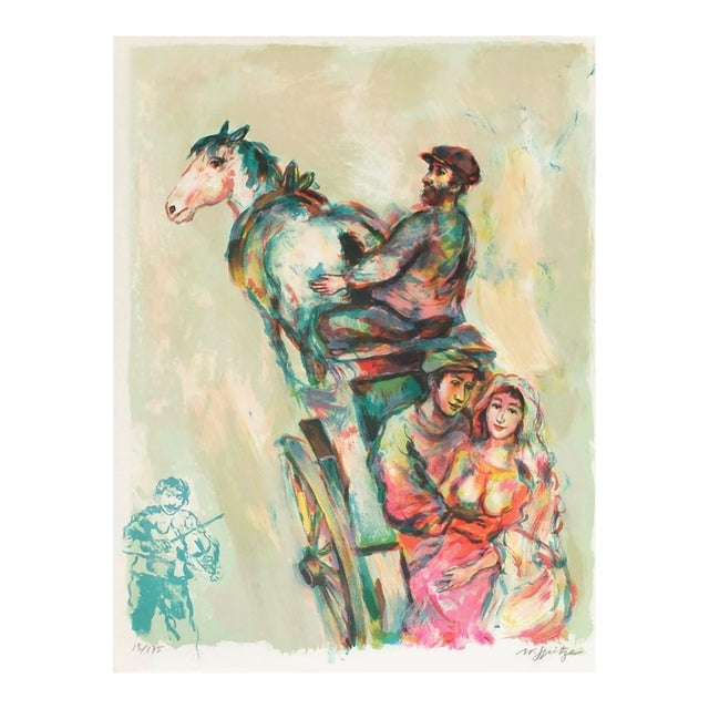 1980 Walter Spitzer Les Mariés Signed Lithograph For Sale