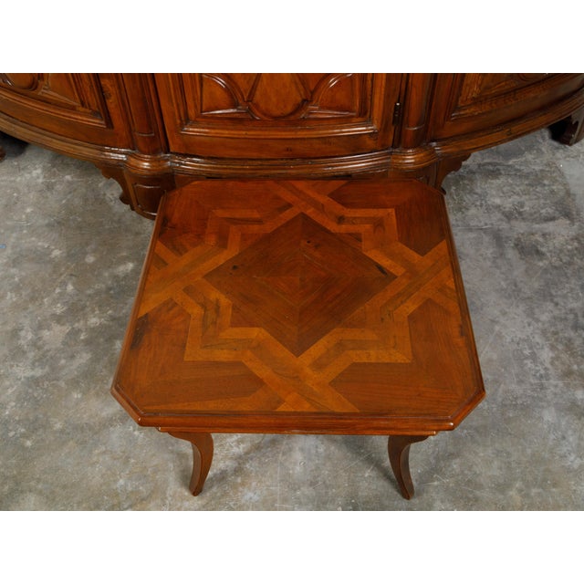 Midcentury Walnut Coffee Table with Star Inlay and Curving Legs For Sale - Image 4 of 10