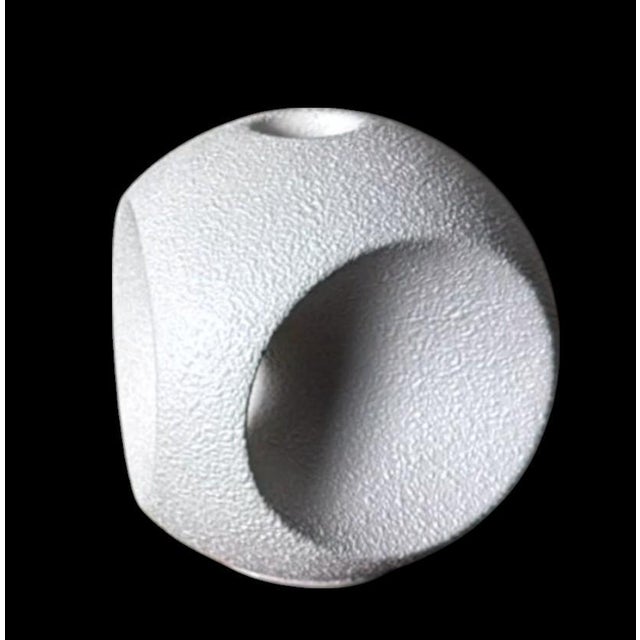 Bertoncello Pair of Mid 20th Century White Glazed Ceramic Candlesticks Design by Roberto Rigon For Sale - Image 13 of 18