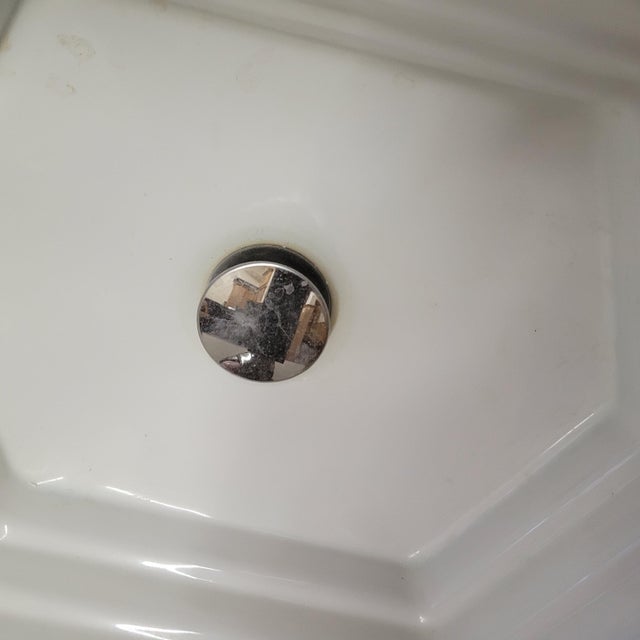 1990s Kohler Hexagon Racetrack Drop-in Cast Iron Sink For Sale - Image 5 of 11