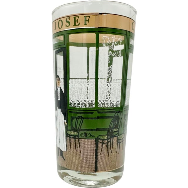 Glass Vintage Set of 4 Cera Cafe Josef French Waiter Highball Glasses For Sale - Image 7 of 9