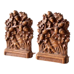 Vintage Syroco Style Acorn Bookends Pair