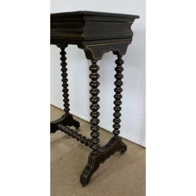 Small Napoleon III Period Lacquered Wooden Work Table, Mid 19th Century For Sale - Image 13 of 18