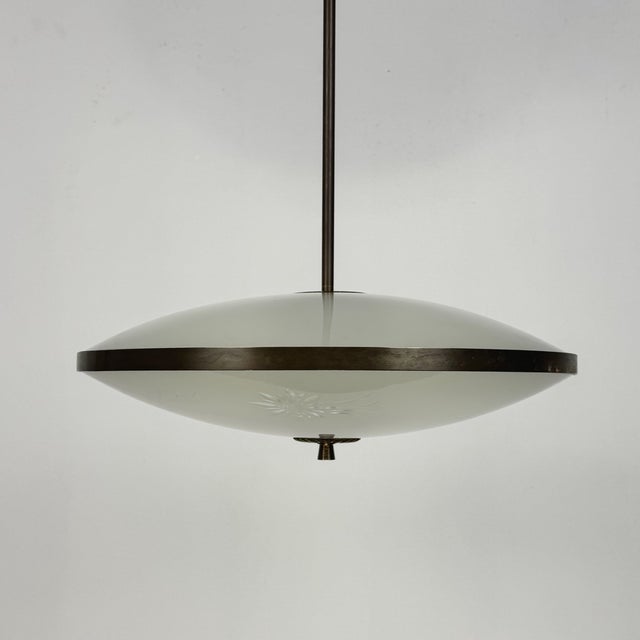 Fontana Arte Vintage Ufo Pendant Lamp by Pietro Chiesa for Fontana Arte, 1940s For Sale - Image 4 of 7