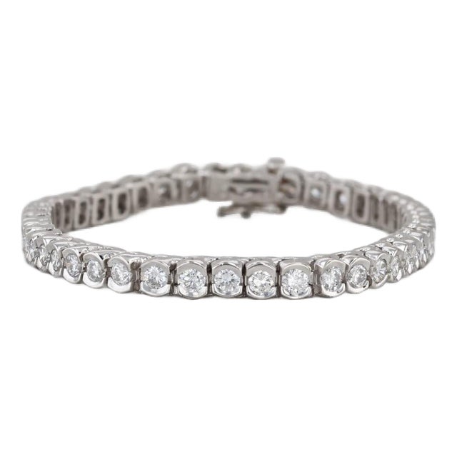 4.70ctw Diamond Tennis Bracelet Platinum 7" 5.2mm For Sale
