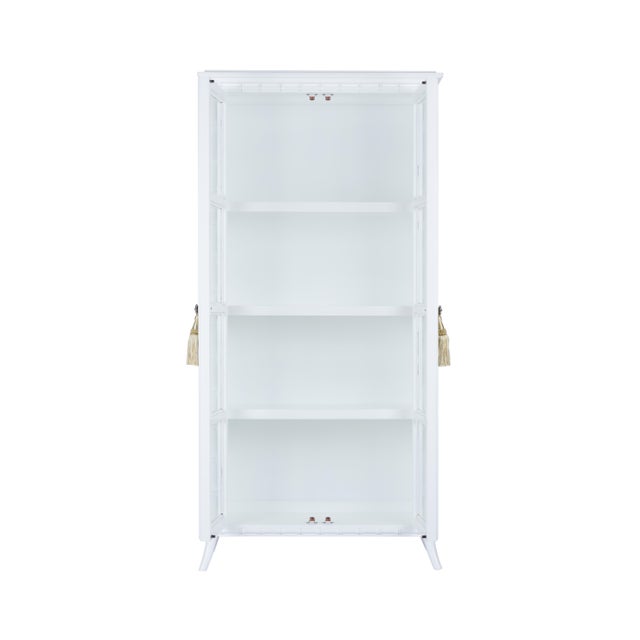 Transitional Nights In White Linen Cabinet For Sale - Image 3 of 7