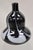 Glass Vintage Murano Style Black and White Hand Blown Art Glass Small Vase For Sale - Image 7 of 8
