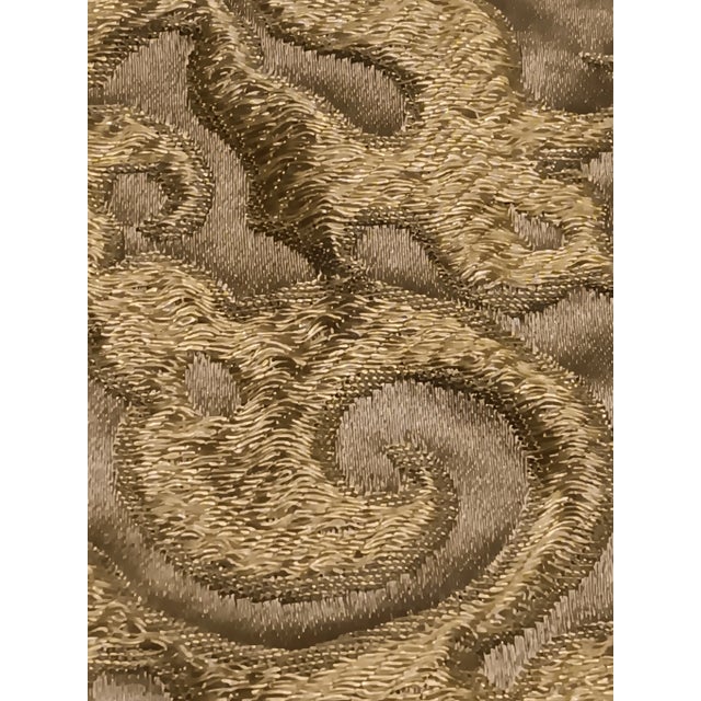 Scalamandre Elegant Italian Embossed Chartreuse Silk Upholstery Fabric- 6 Yards For Sale - Image 9 of 18
